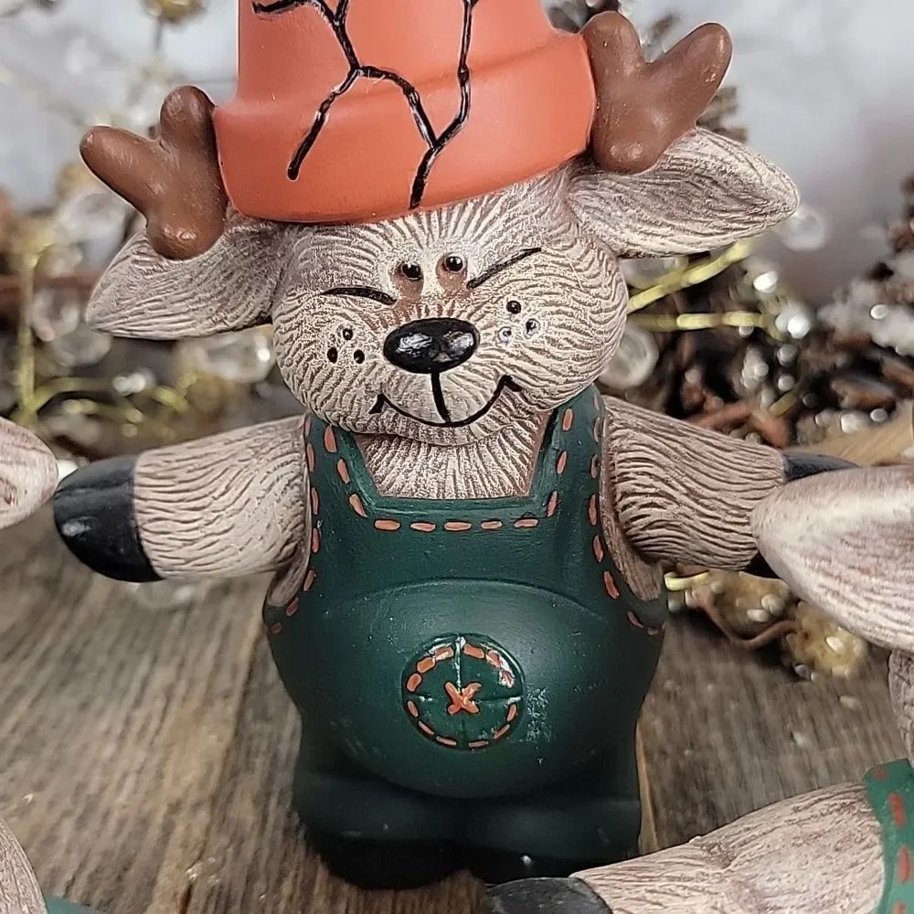 Handmade ceramic reindeer Set of 3 - Picture 3 of 8